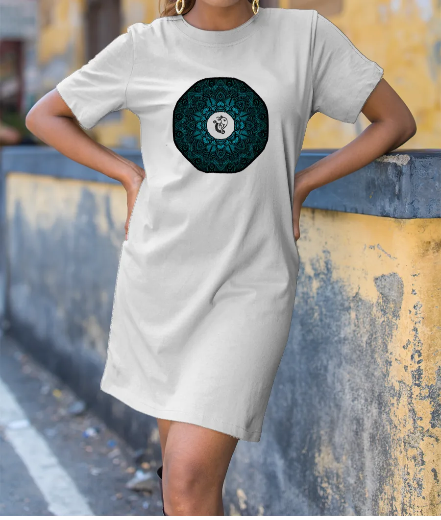 Ganpati in Mandala  T-Shirt Dress