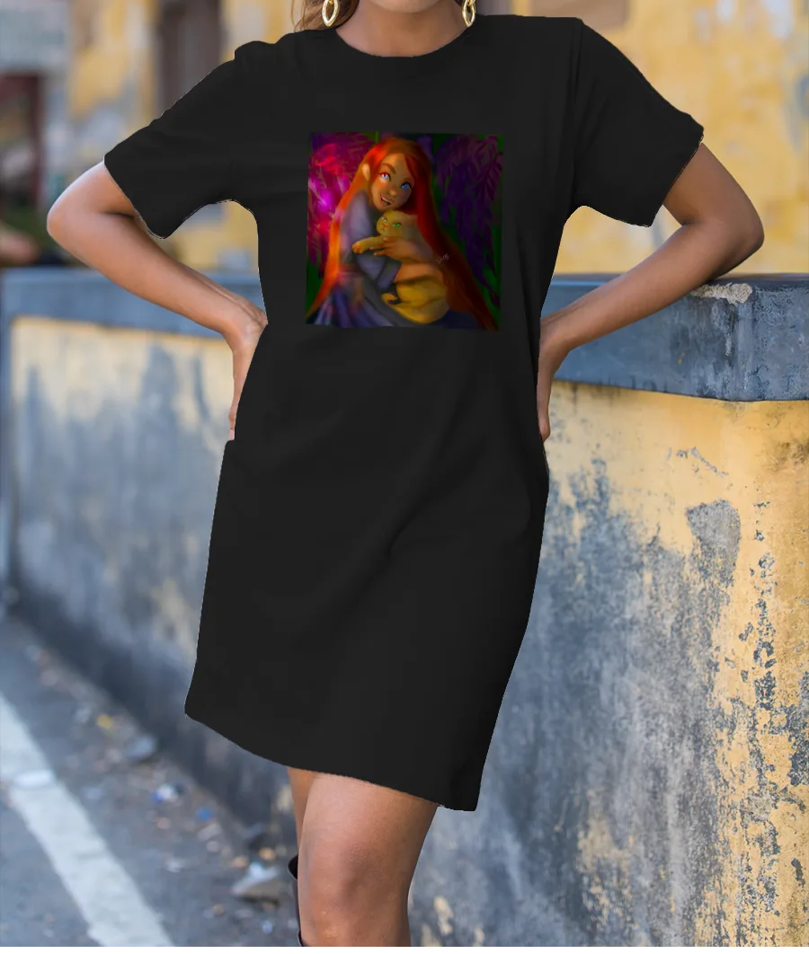 Girl with Magic T-Shirt Dress