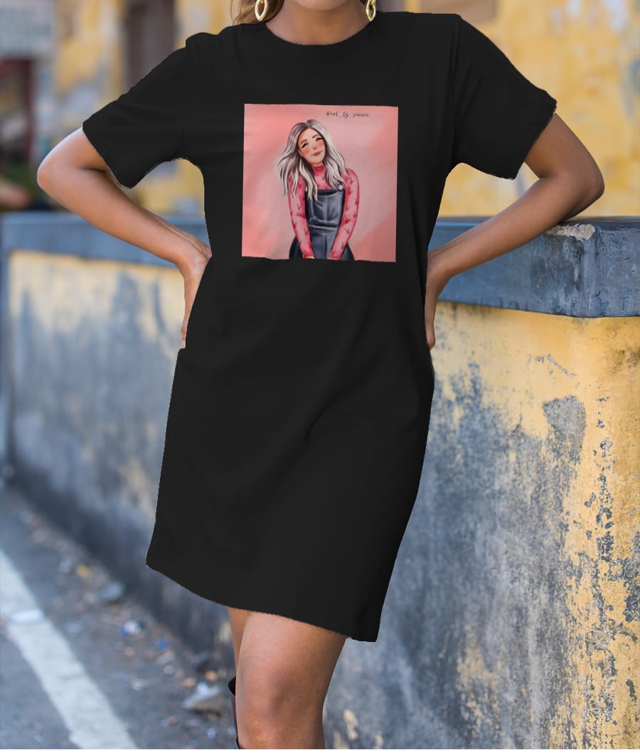 Cute girl illustration T-Shirt Dress