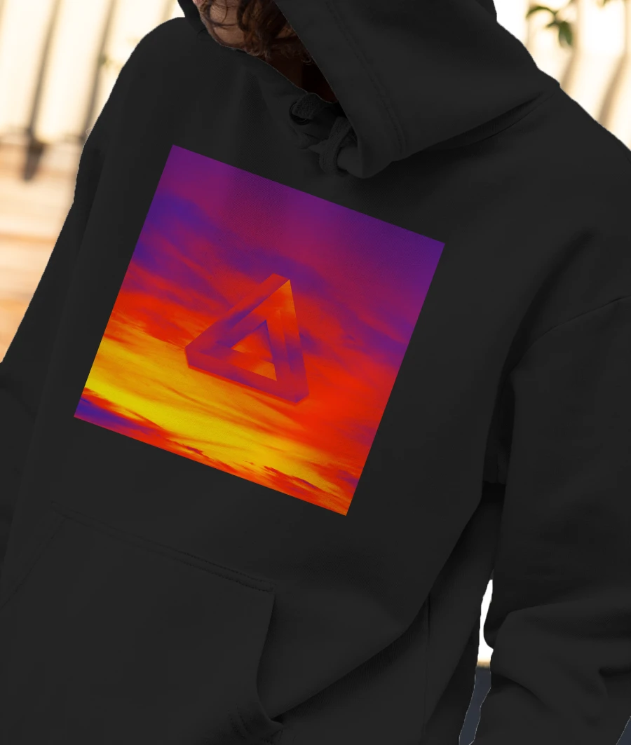 Abstract triangle with beautiful colors Front-Printed Hoodie