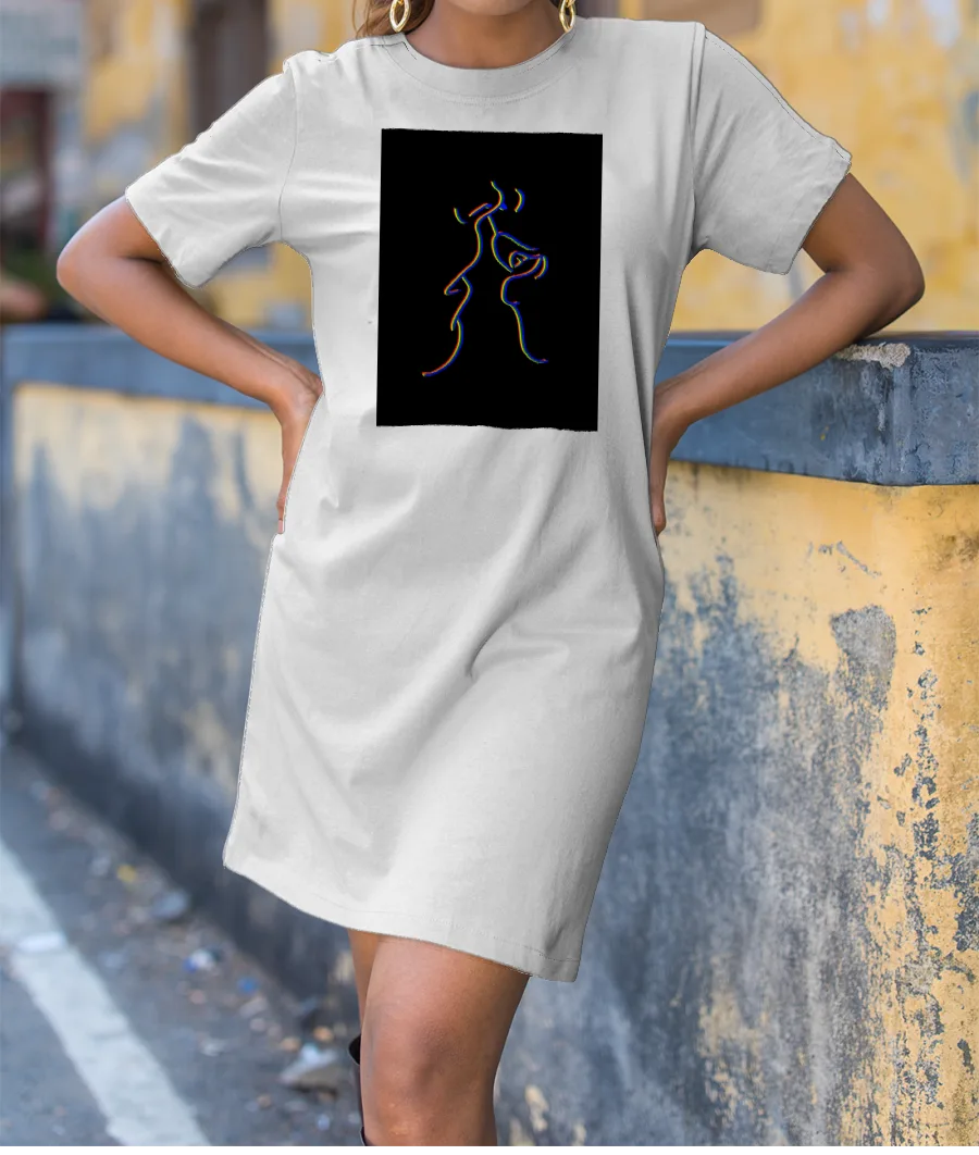 Neon kisses T-Shirt Dress