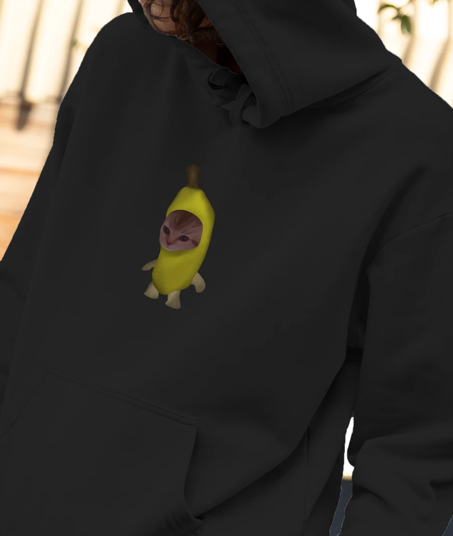 banana cat meme Front-Printed Hoodie