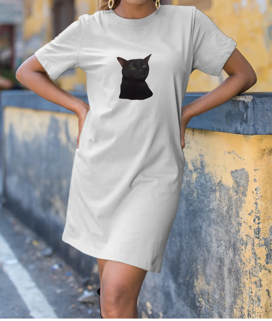 Zoning out cat T-Shirt Dress