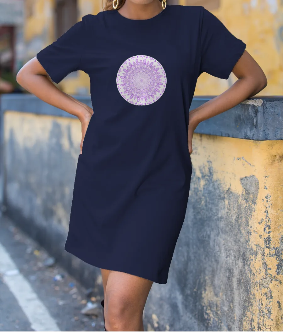 Baby Purple Mandala  T-Shirt Dress