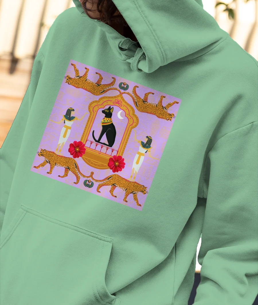 Mysterious Egyptian Printt Front-Printed Hoodie