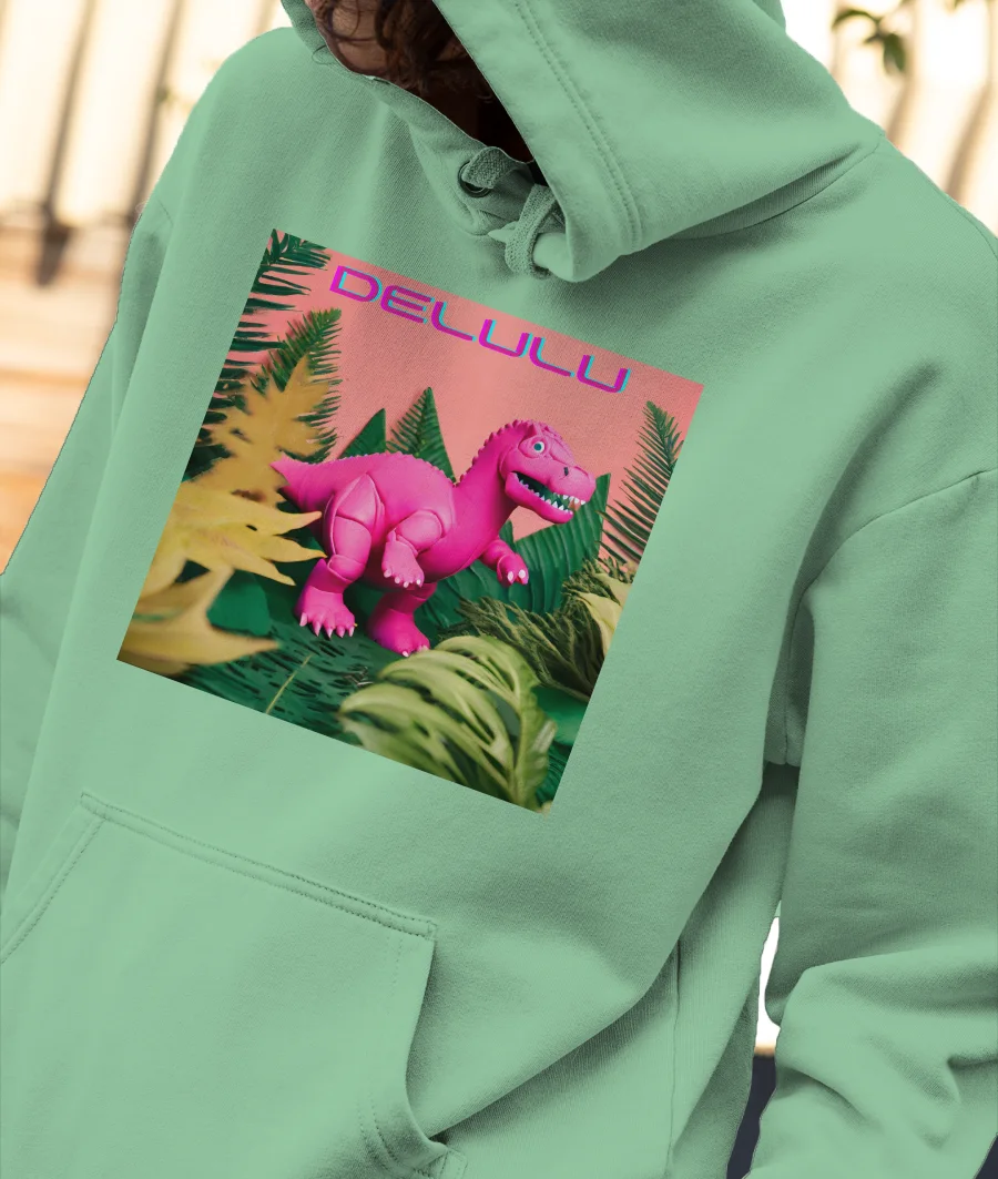 Delulu Front-Printed Hoodie