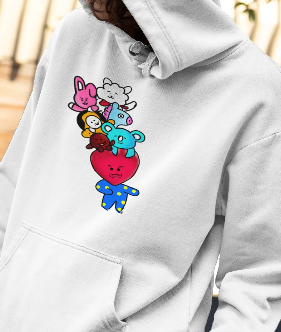 BT21  Front-Printed Hoodie