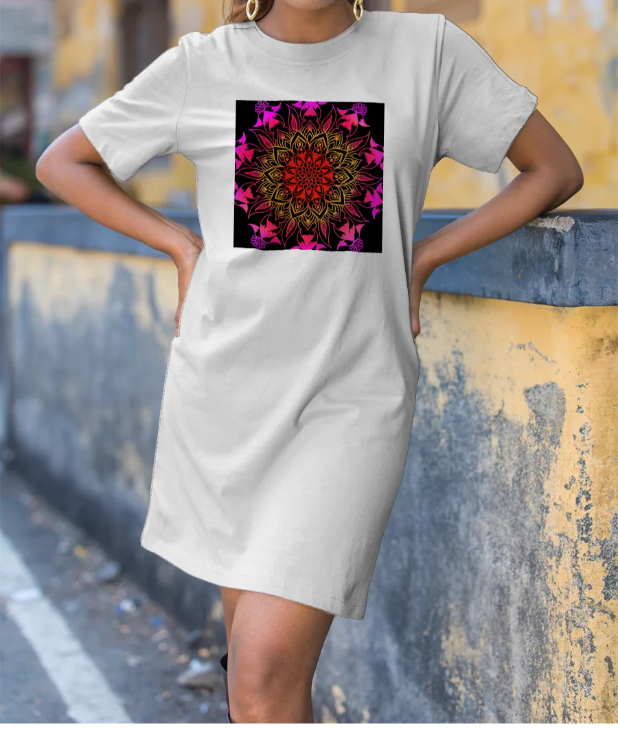 Colorful mandala T-Shirt Dress