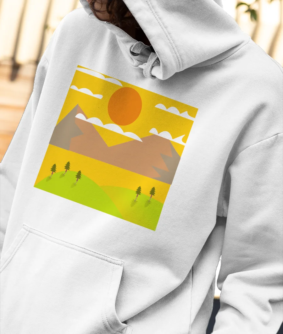 sun set view Front-Printed Hoodie