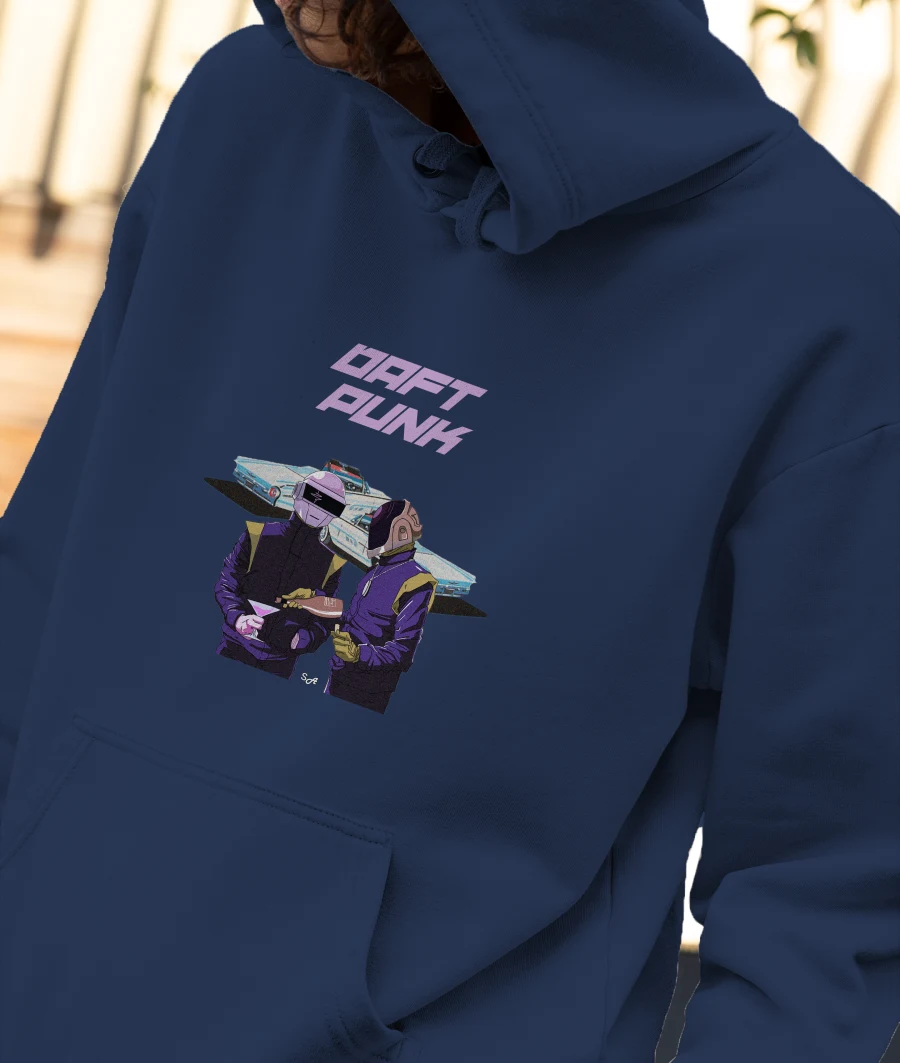 Daft Punk The Robots Front-Printed Hoodie