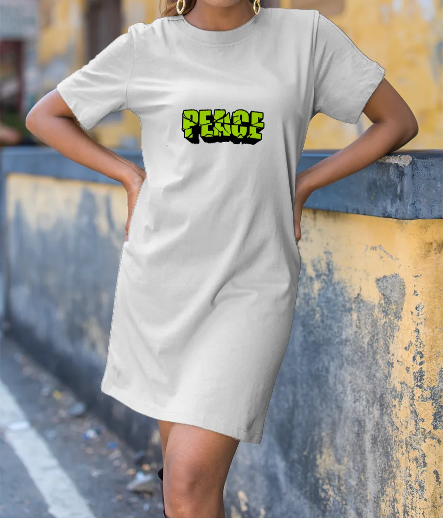 peace text savage text on your belongings T-Shirt Dress