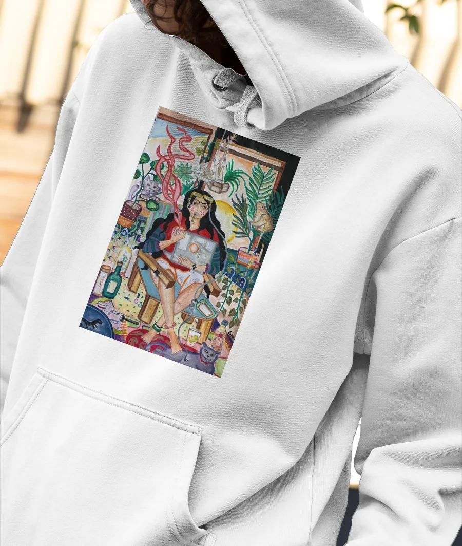 "Overstimulation"  Front-Printed Hoodie