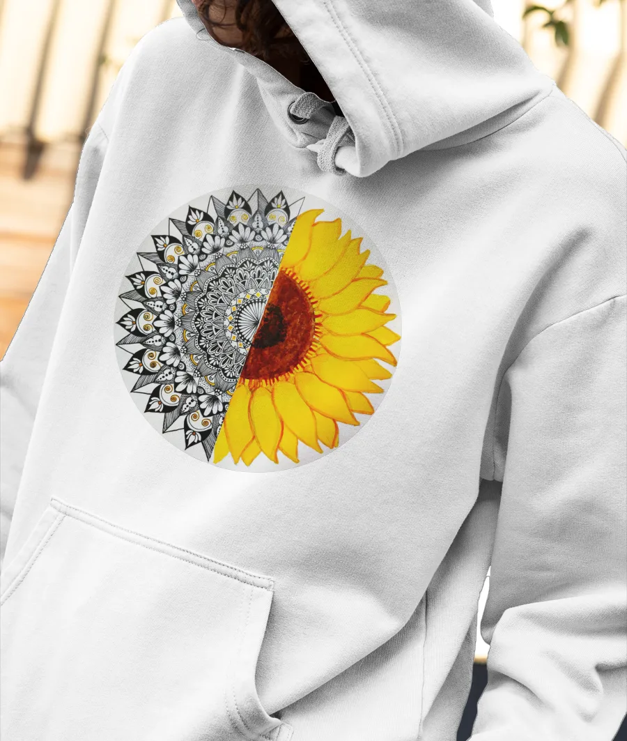 Sunflower Mandala1 Front-Printed Hoodie