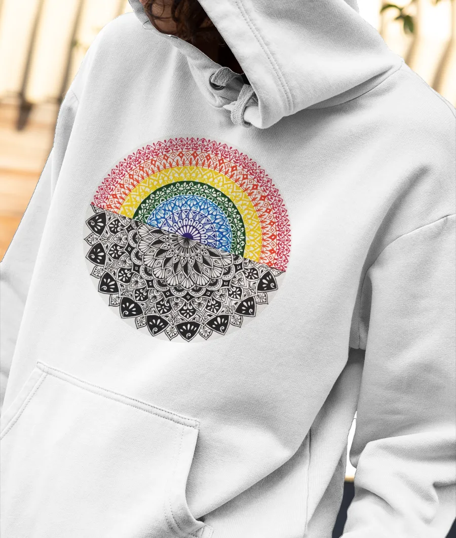 Rainbow Mandala1 Front-Printed Hoodie