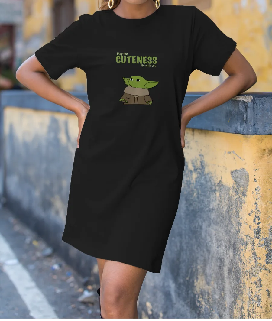 Baby Yoda May the Cuteness be with you T-Shirt Dress