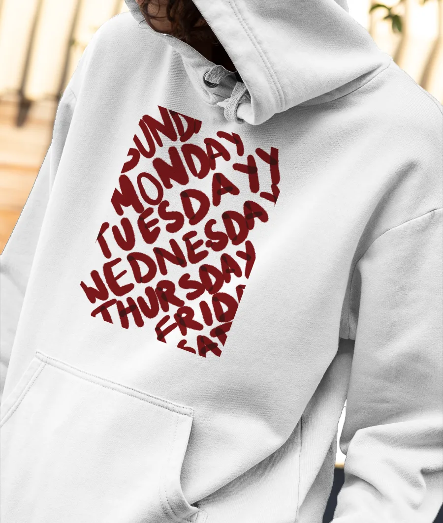 Week on Repeat Front-Printed Hoodie