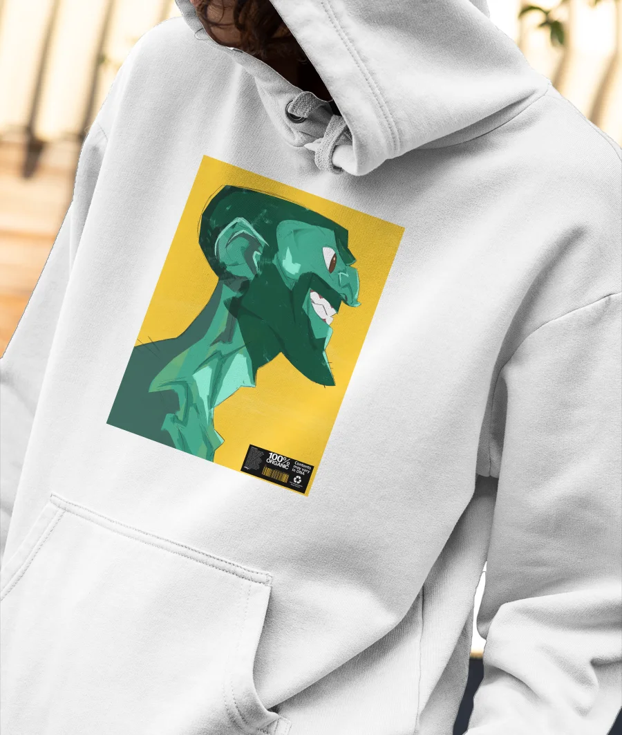 100% human Front-Printed Hoodie