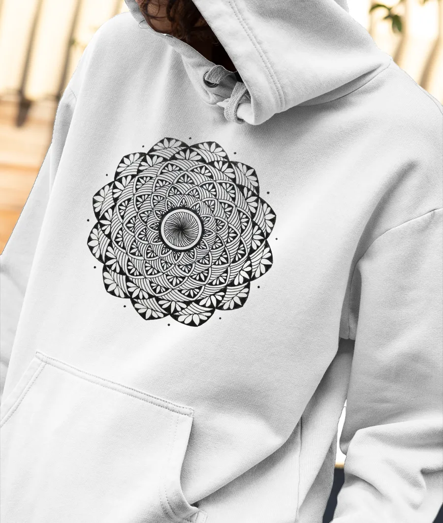 Floral Mandala Front-Printed Hoodie