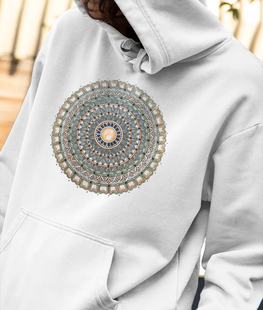 Green Mandala Front-Printed Hoodie