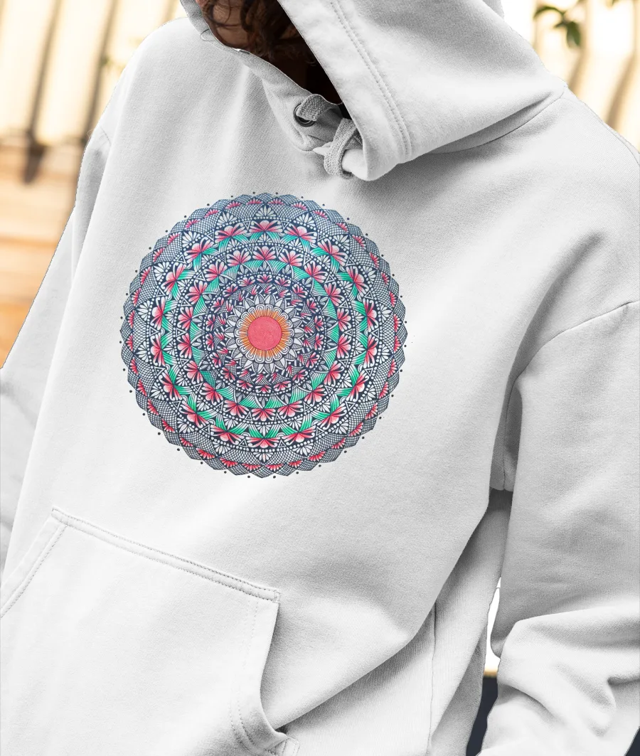 Floral Mandala Front-Printed Hoodie