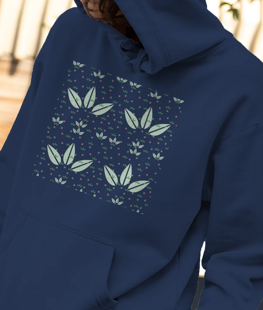 Go green leaves and flowers  Front-Printed Hoodie