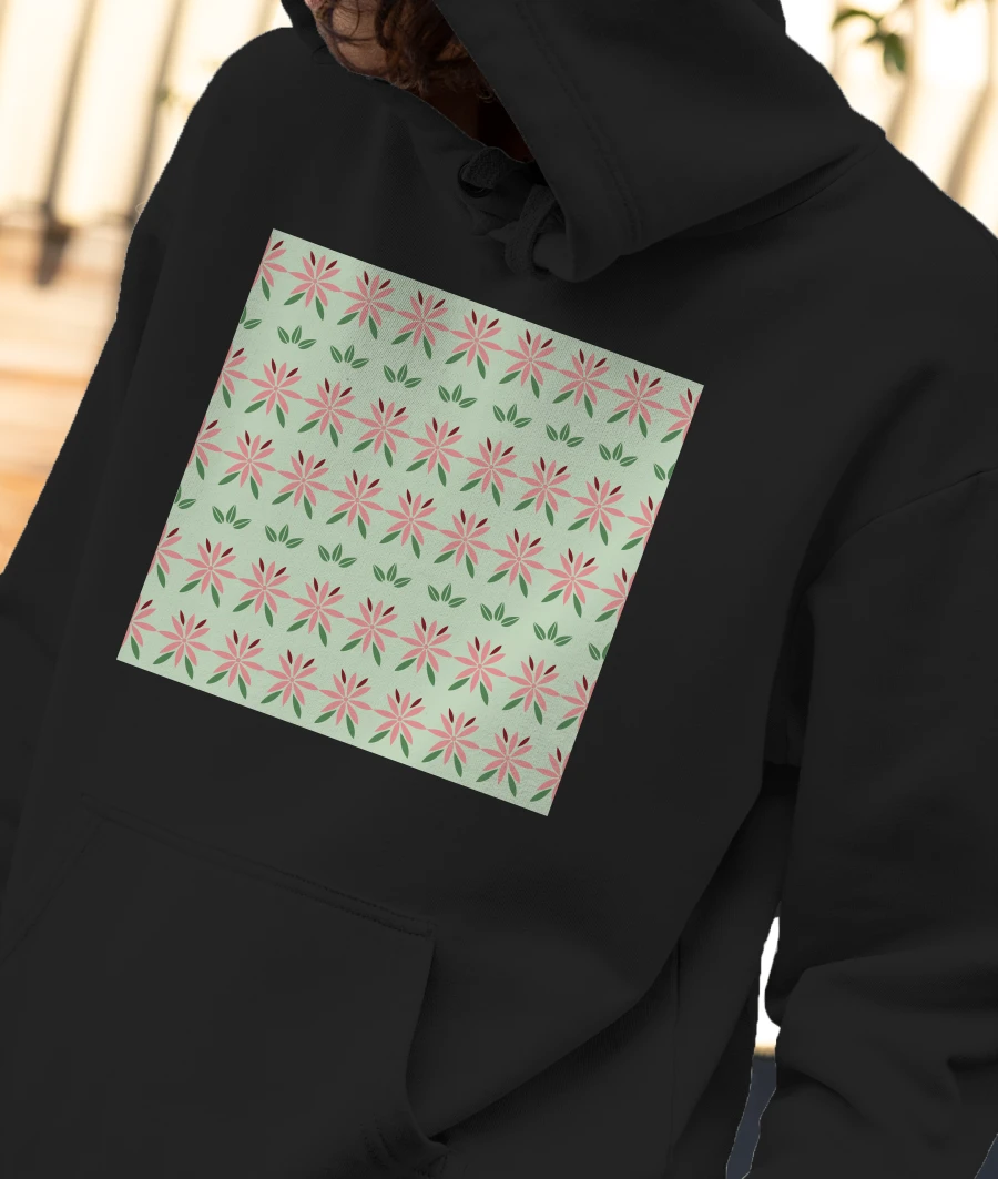 pink flowers Front-Printed Hoodie