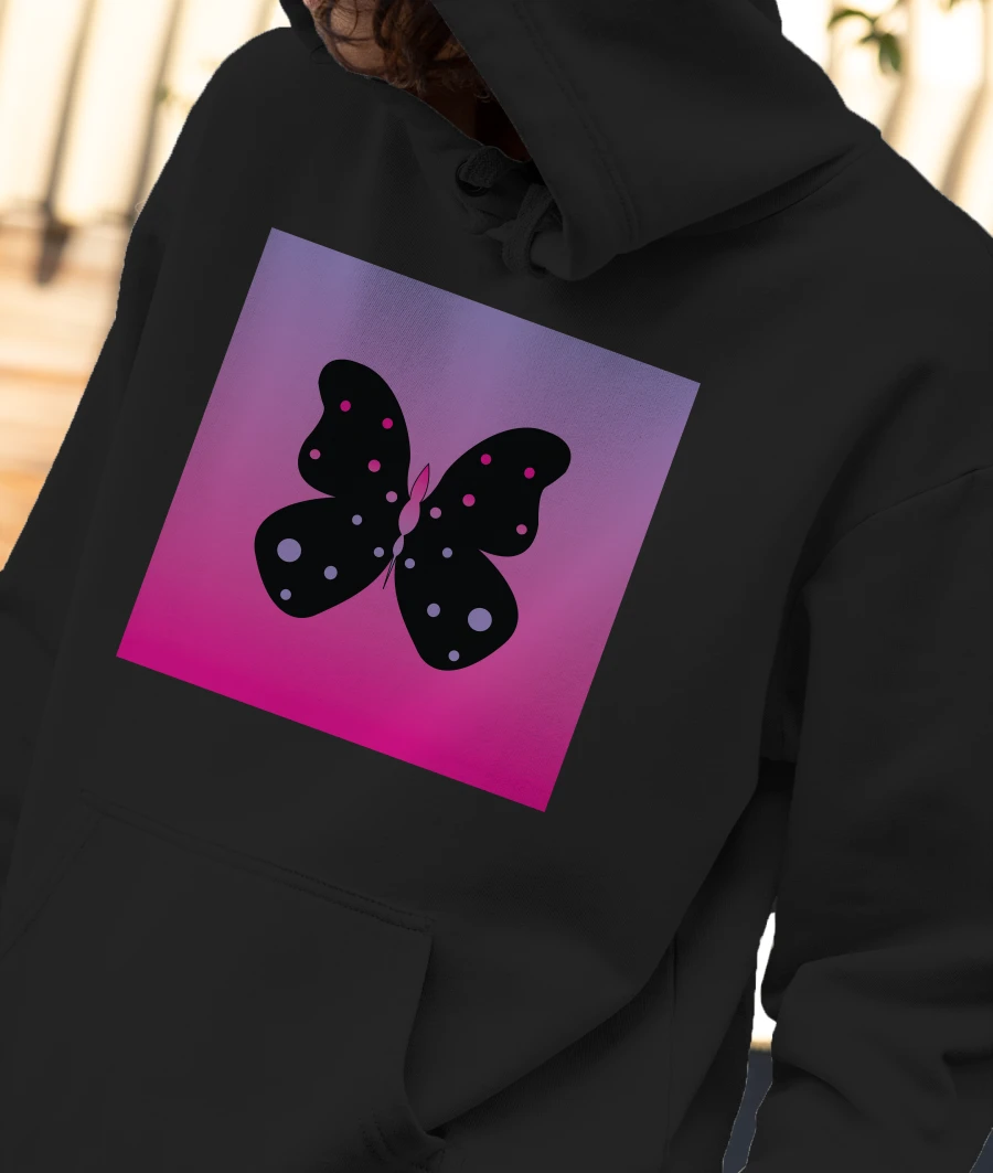 The butterfly Front-Printed Hoodie