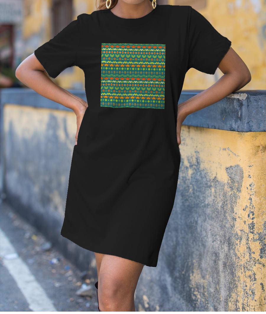colorful tribal geometric print T-Shirt Dress