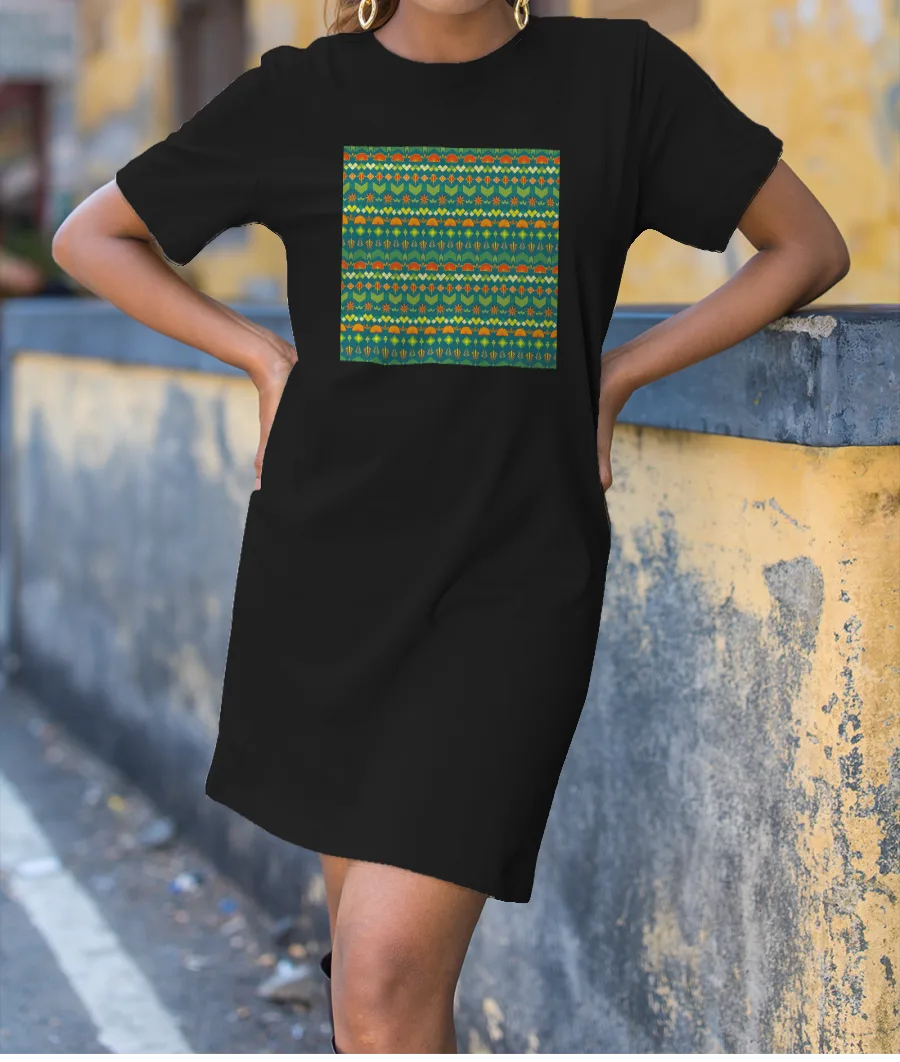 colorful tribal geometric print T-Shirt Dress