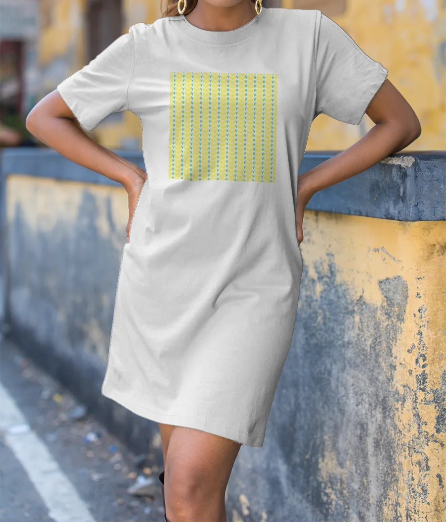 yellow arrow tribal print T-Shirt Dress