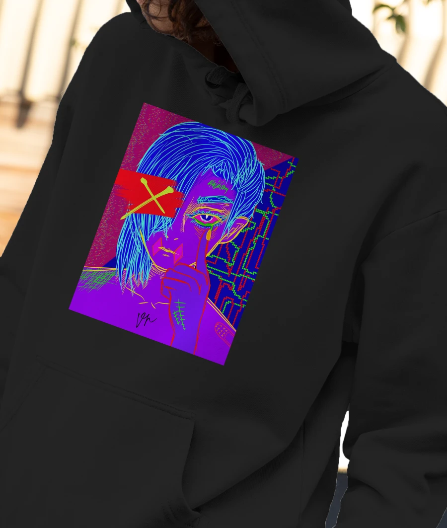 Keep your eyes open bruh vibrant print  Front-Printed Hoodie