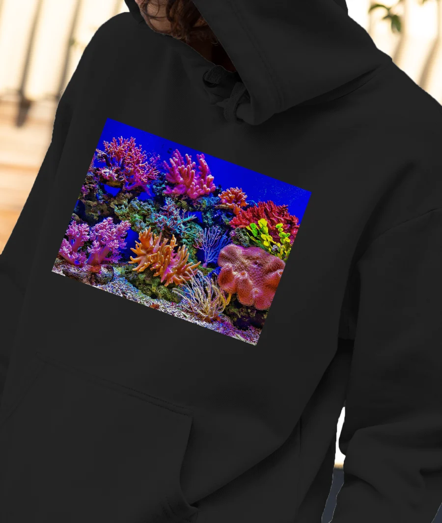Underwater world - vibrant edit Front-Printed Hoodie