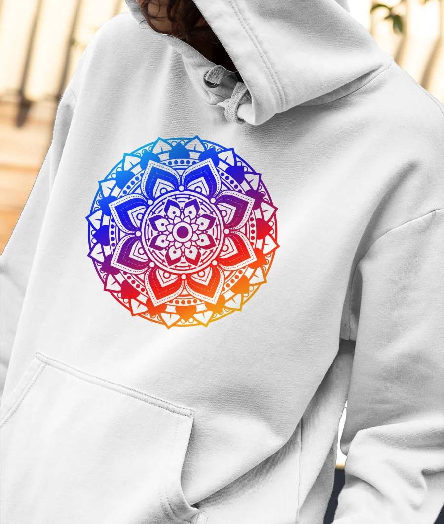 Vibrant Mandala Front-Printed Hoodie
