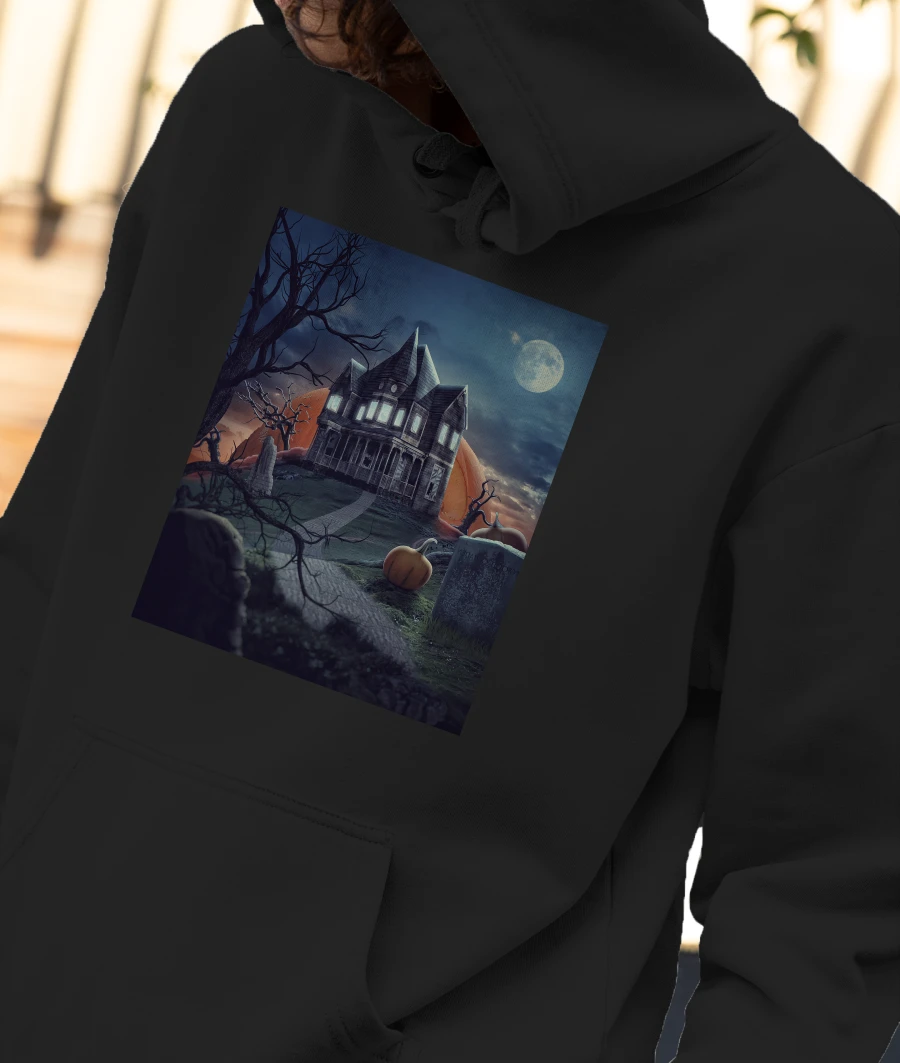 Haunted Halloween House  Front-Printed Hoodie