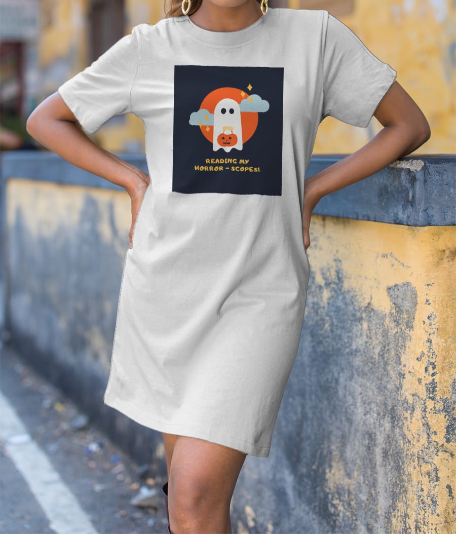 ghost reading my horror scope T-Shirt Dress