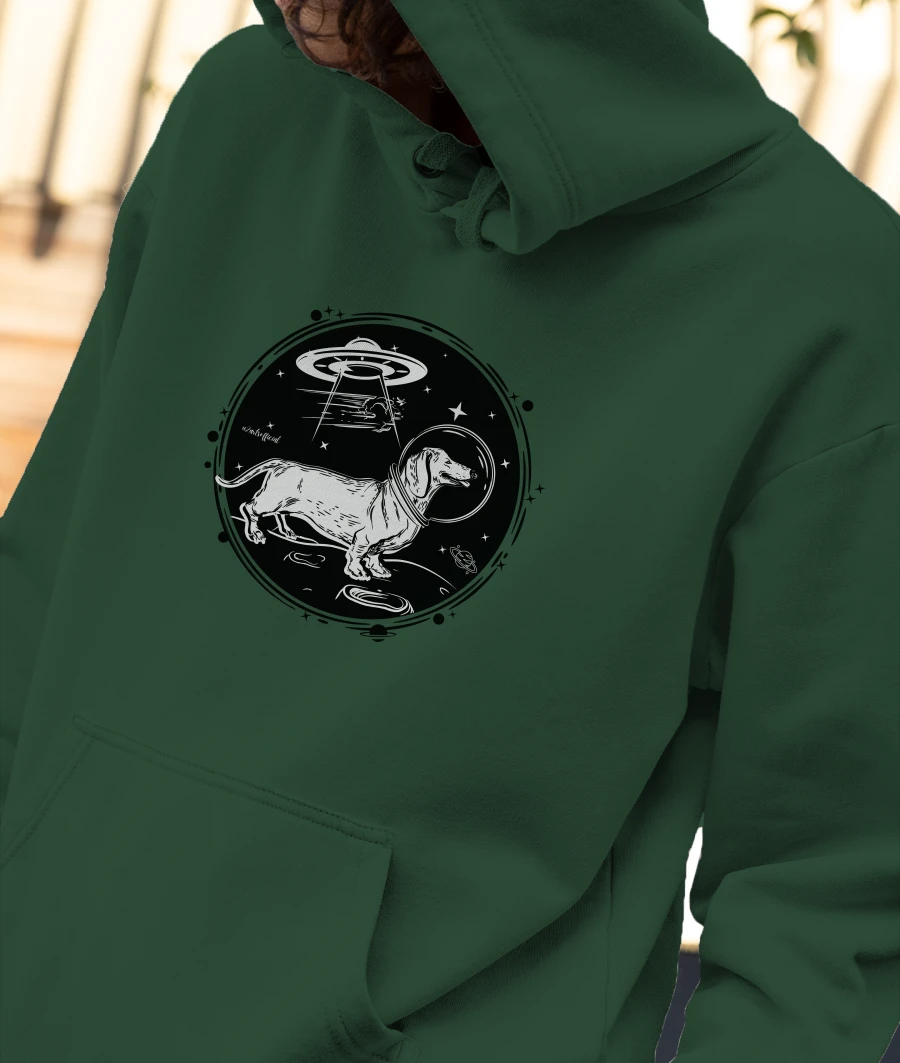 Space Pup Front-Printed Hoodie