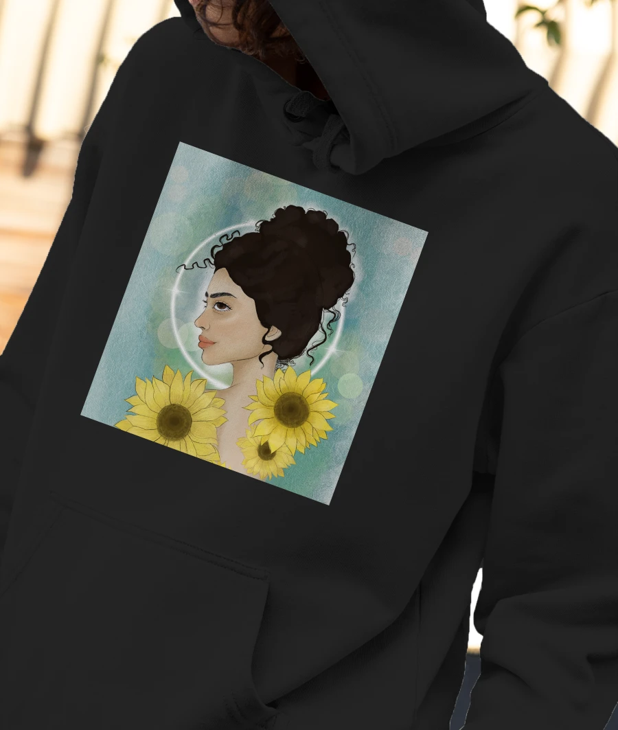 Sunflower bloom Front-Printed Hoodie