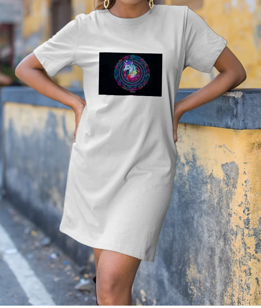 Unicorn Mandala T-Shirt Dress