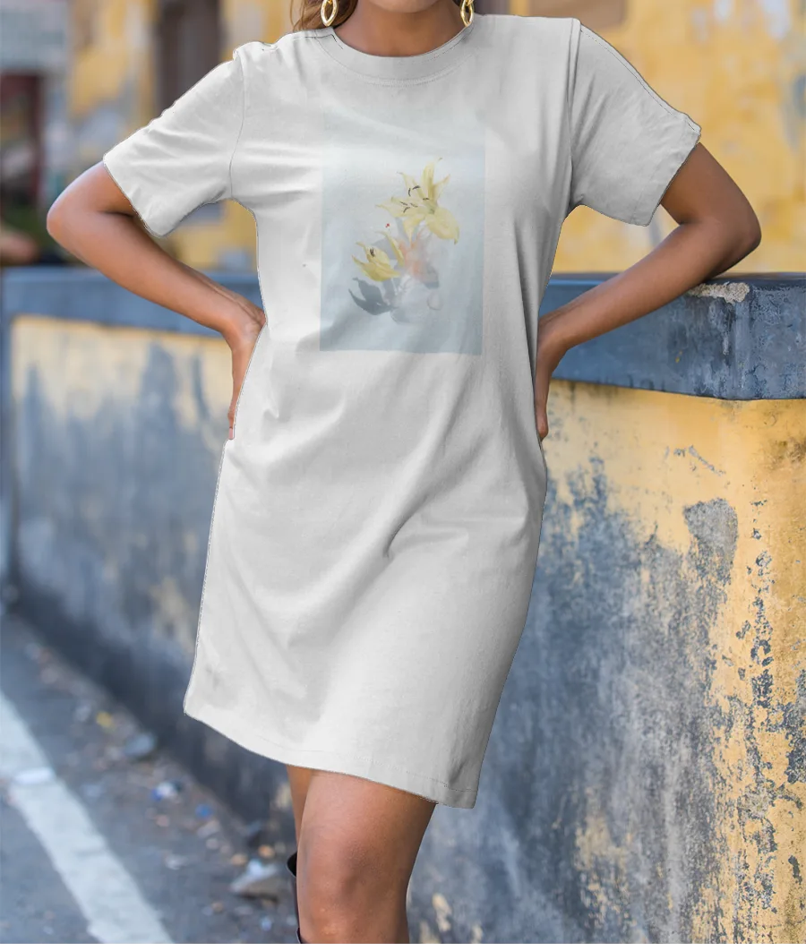 3d flower  T-Shirt Dress