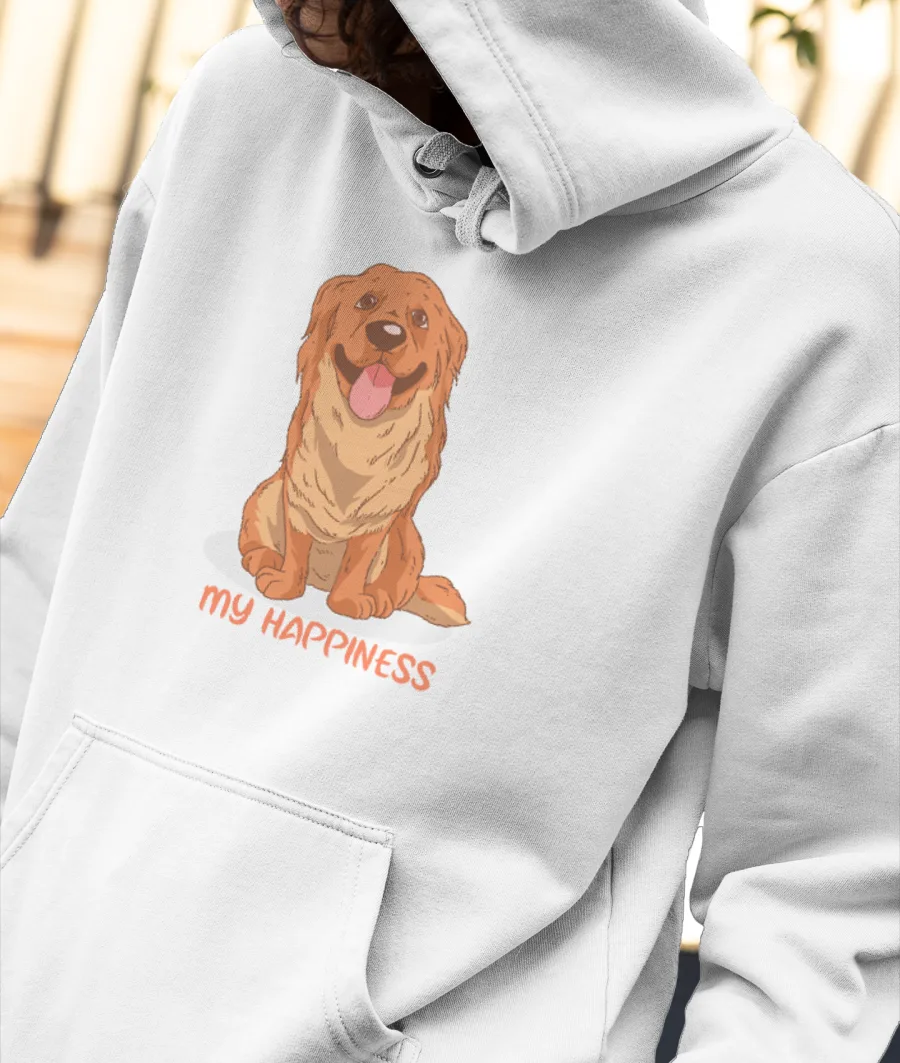 My Happiness - Dog Front-Printed Hoodie