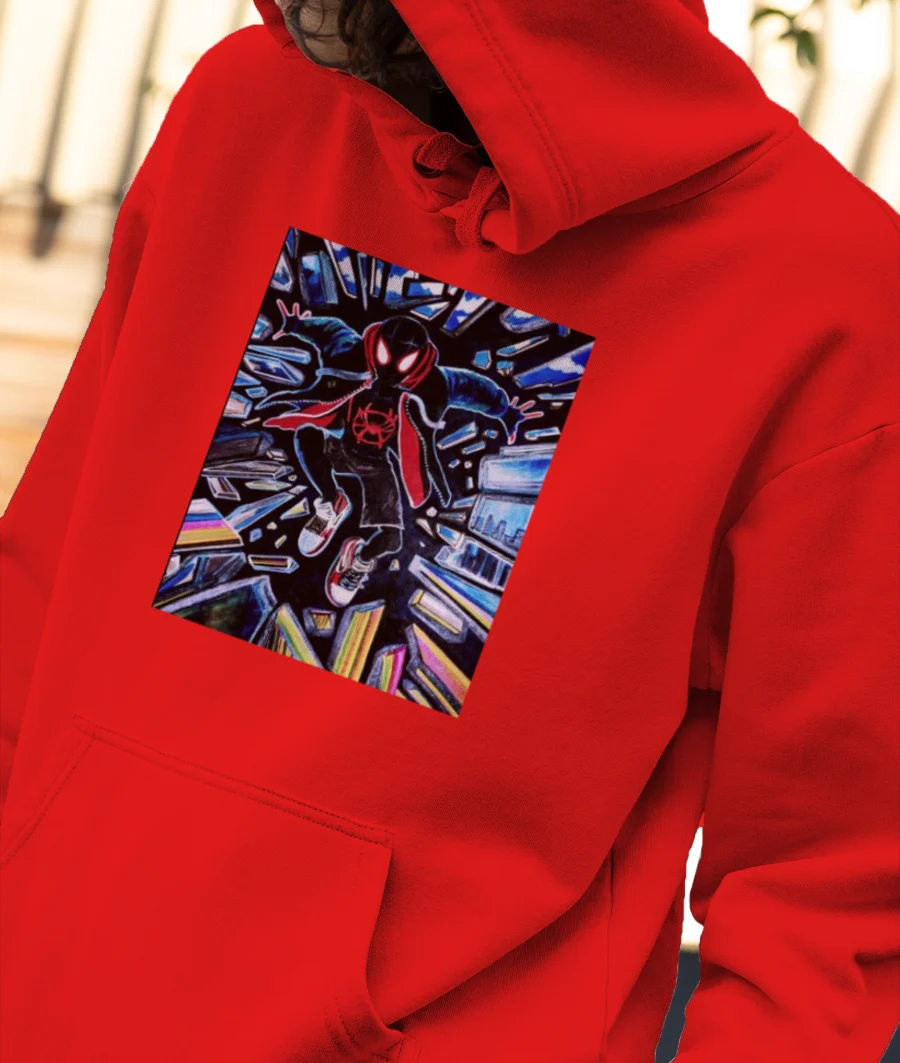 Miles morales from spiderman into the spiderverse Front-Printed Hoodie