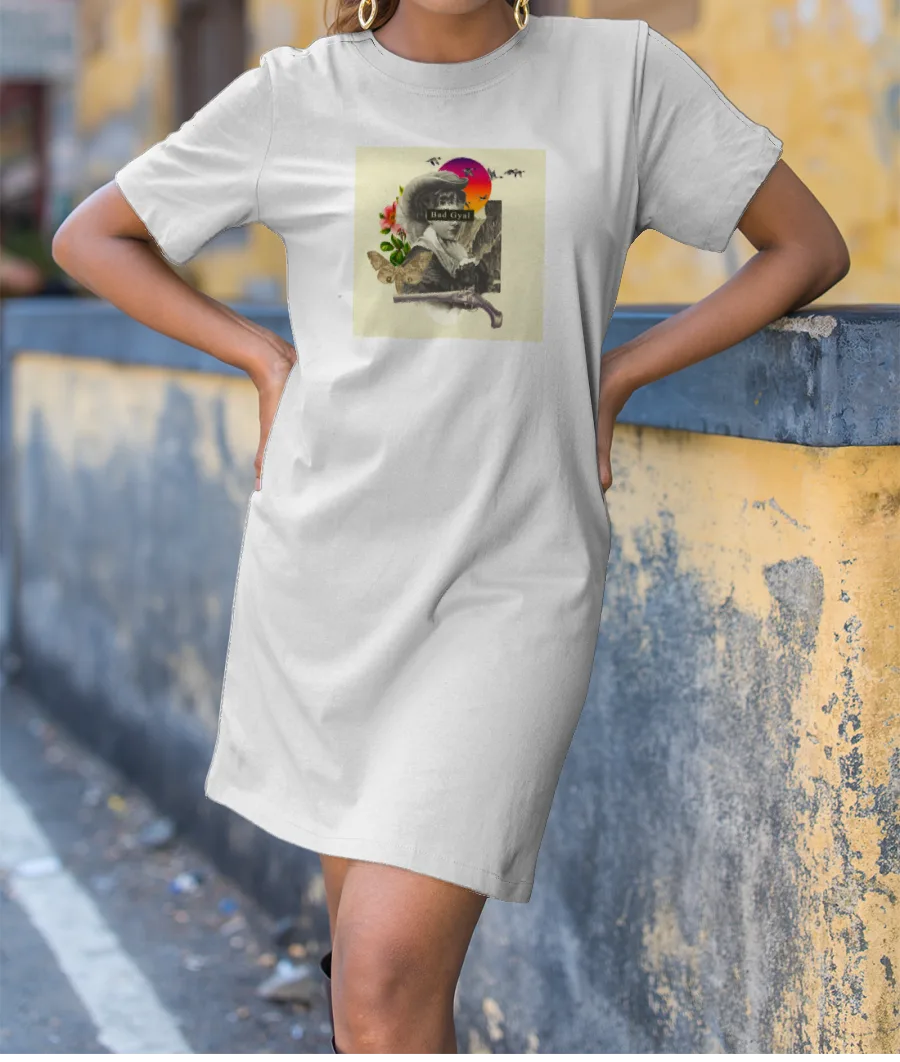 Bad Gyal Vintage Collage T-Shirt Dress