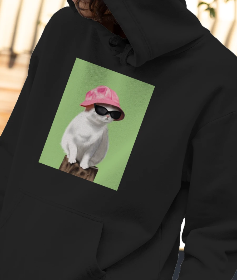Don’t mess with this kitty (Green & Pink) Front-Printed Hoodie