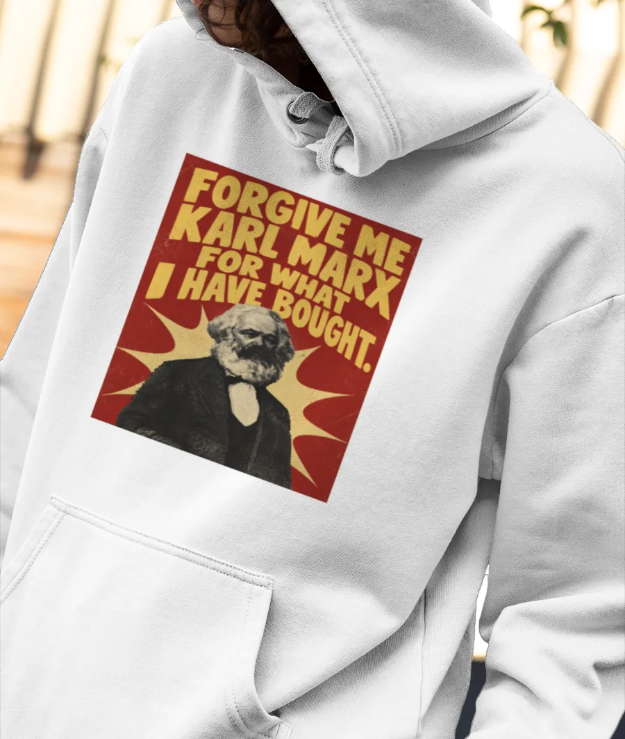 Karl Marx Vintage Political Front-Printed Hoodie