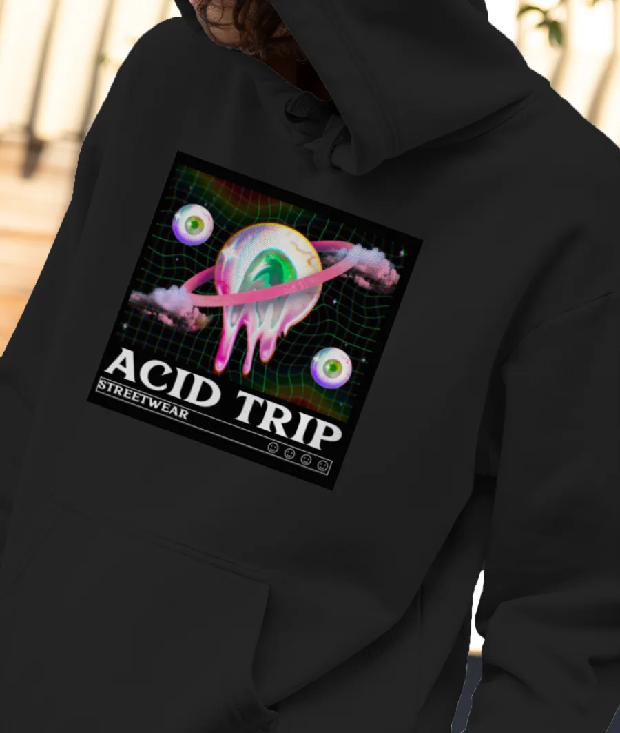 Acid Trip Eyeballs Front-Printed Hoodie