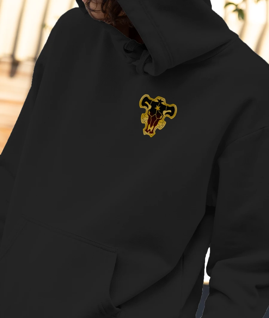 Black Bulls from Black Clover Front Printed Hoodie Frankly Wearing