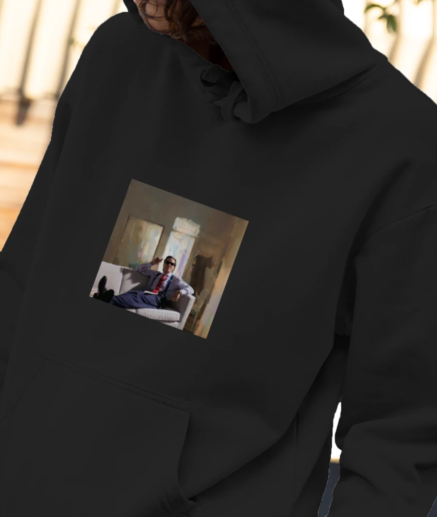 Patrick Bateman Front-Printed Hoodie
