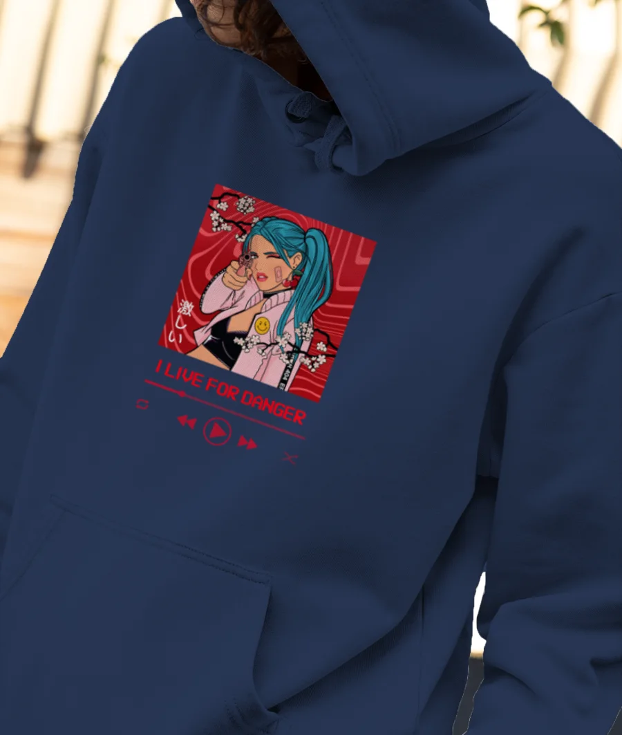 Anime Girl Front-Printed Hoodie