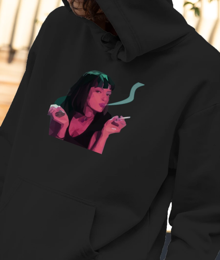 Uma Thurman Front-Printed Hoodie