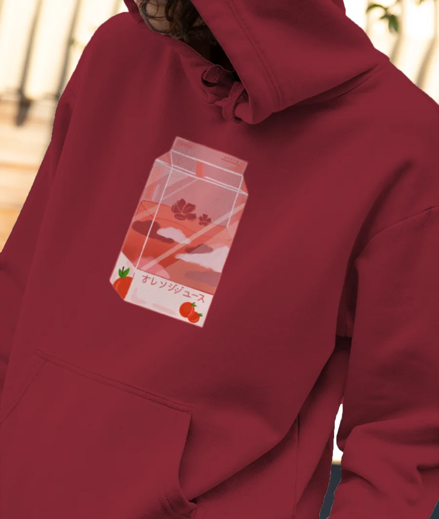 Orange Juice Front-Printed Hoodie